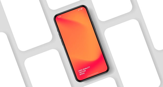 Hochwertiges 3D-Smartphone-Mockup mit verschiedenen Winkeln und isolierten Hintergründen für die mobile App