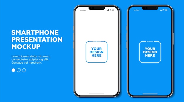 Hochwertiges 3D-Smartphone-Mockup mit verschiedenen Winkeln und isolierten Hintergründen für die mobile App