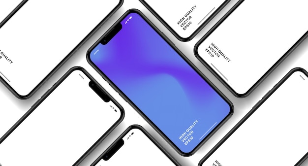 Hochwertiges 3D-Smartphone-Modell mit dynamischer Insel und isoliertem Hintergrund für die mobile Show-App