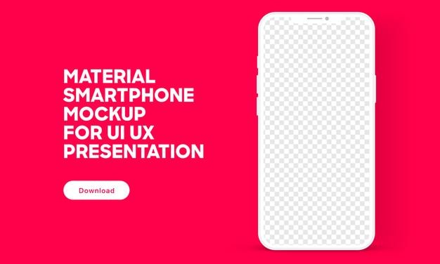 Hochwertiges 3D-Smartphone-Modell mit unterschiedlichem Blickwinkel und isoliertem Hintergrund für mobile Show-App