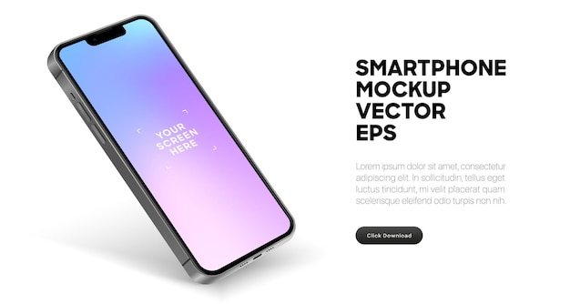 Hochwertiges 3D-Smartphone-Modell mit unterschiedlichem Blickwinkel und isoliertem Hintergrund für mobile Show-App