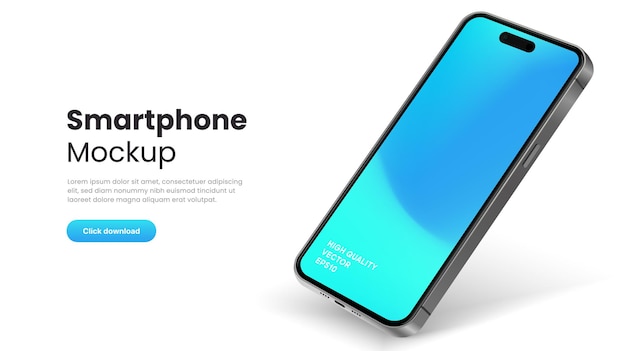Hochwertiges 3D-Smartphone-Modell mit verschiedenen Winkeln und isoliertem Hintergrund für die mobile Show-App