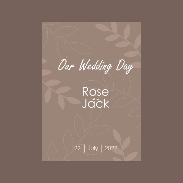 Hochzeit Blumenkarte Vektor-Einladung Save the Date-Abdeckung