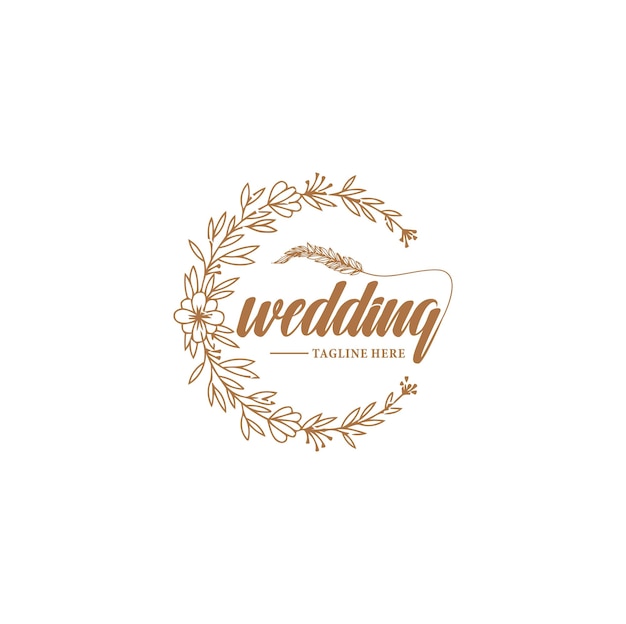 Vektor hochzeit erstaunliches design-logo