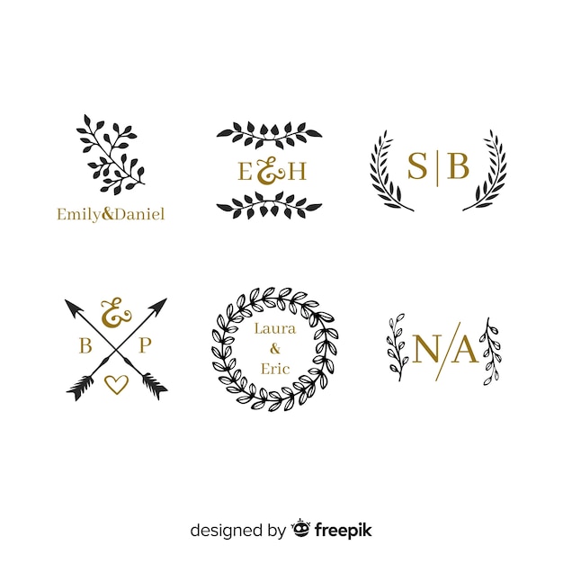 Hochzeit monogramm logo vorlagen sammlung