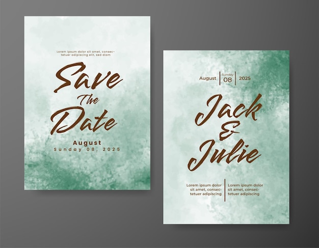 Hochzeitseinladung mit abstraktem Aquarellhintergrund