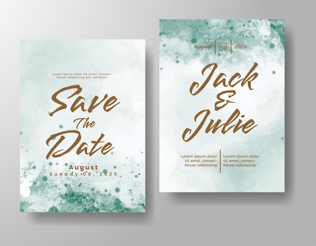 Hochzeitseinladung mit abstraktem Aquarellhintergrund