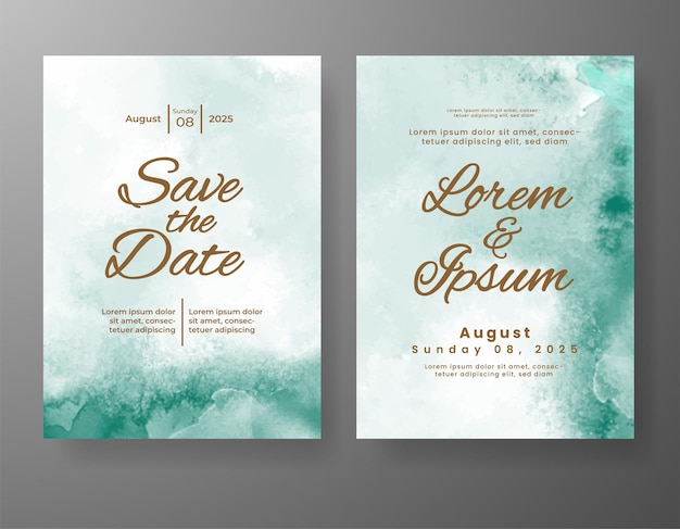 Hochzeitseinladung mit abstraktem Aquarellhintergrund