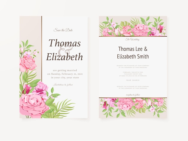 Hochzeitseinladungskarte sommer floral template design