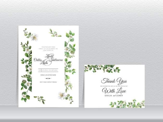 Hochzeitseinladungskarten mit elegantem eukalyptusdesign