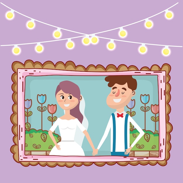 Hochzeitskarte design cartoon