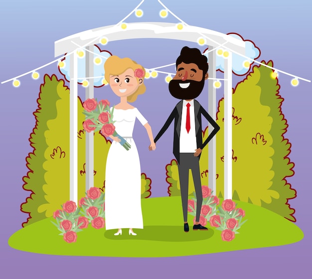 Hochzeitskarte Design Cartoon