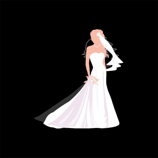 Hochzeitspose-Silhouette-Vektor-Design