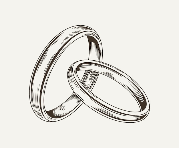 Hochzeitsring minimalistische Skizze Schmuck und Accessoires für die Hochzeitszeremonie Kreativität und Kunst