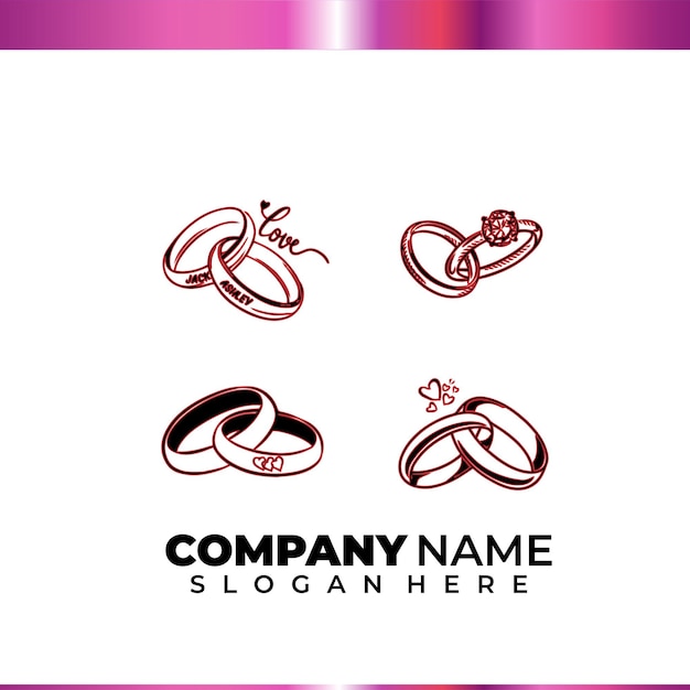 Hochzeitsringe Vektor-Logo