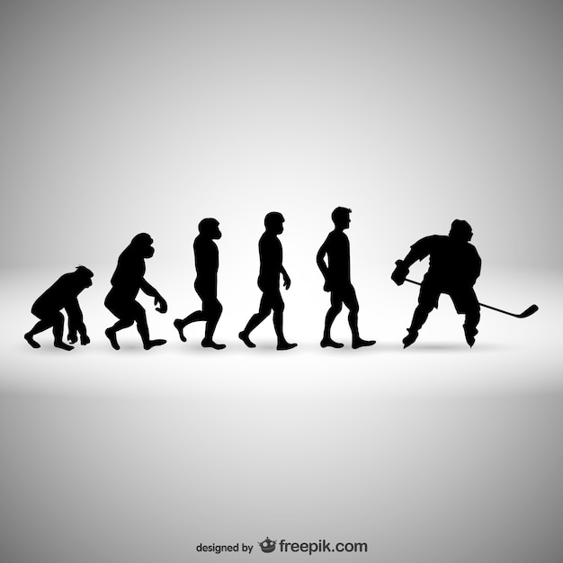 Vektor hockey-evolution der menschheit