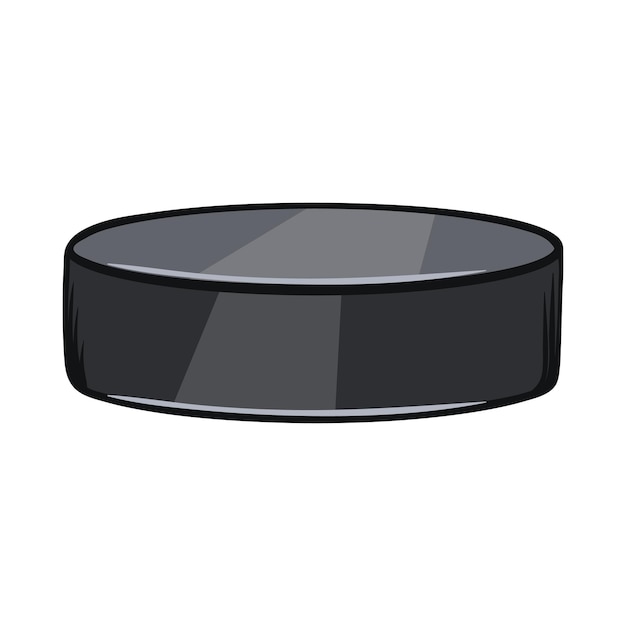 Vektor hockey-puck-symbol im cartoon-stil isoliert auf weißem hintergrund sportsymbol