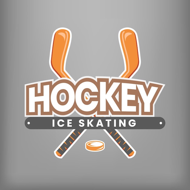 Vektor hockey-sportteam-identitätslogo-vektorillustration auf grauem hintergrund
