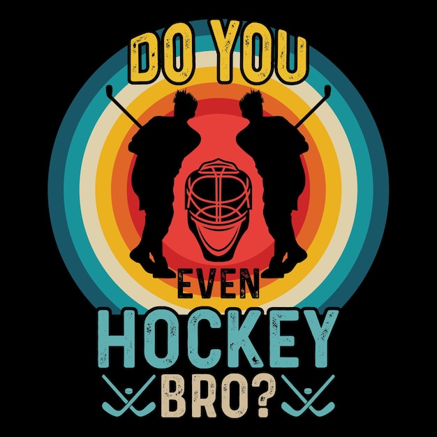 Hockey-t-shirt-design, hockeyeis, hockeyspieler, hockeyschläger, vektor, grafik, illustration