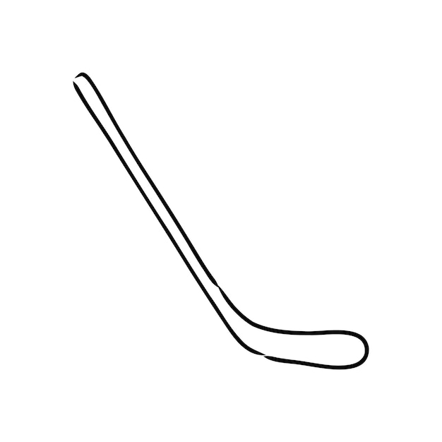 Hockeyschläger isoliert auf weißer Skizzenvektorillustration