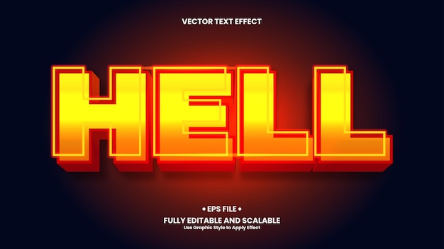 Hölle 3D-Text-Effekt