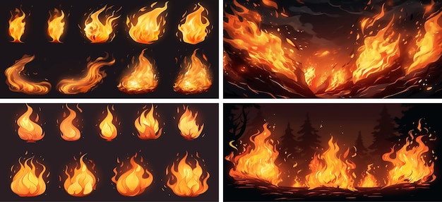Vektor höllenflammen feurige leidenschaft brennende explosion fackel brennen inferno leuchten hitze warm gefährliche wirkung