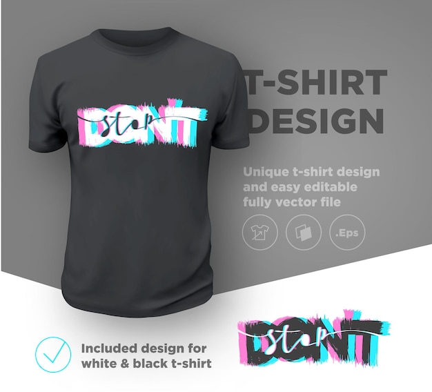 Hör nicht auf. zitieren sie typografische druckdesignvorlage für t-shirt. vektor-illustration