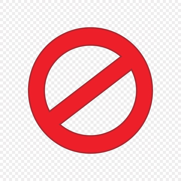 Hören Sie auf, das Vektor-Symbol auf weißem Hintergrund nicht einzugeben