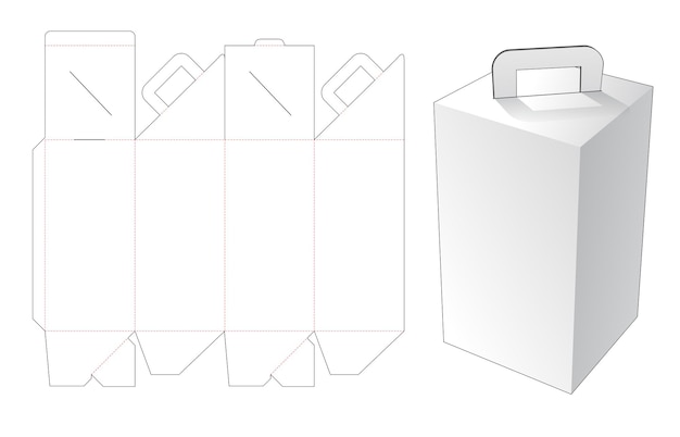 Hohe Lieferschachtel mit gestanzter Griffschablone