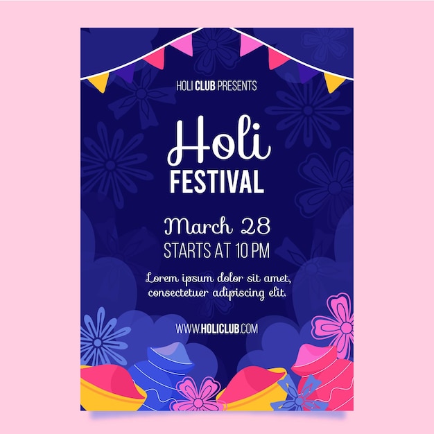 Holi festival poster vorlage