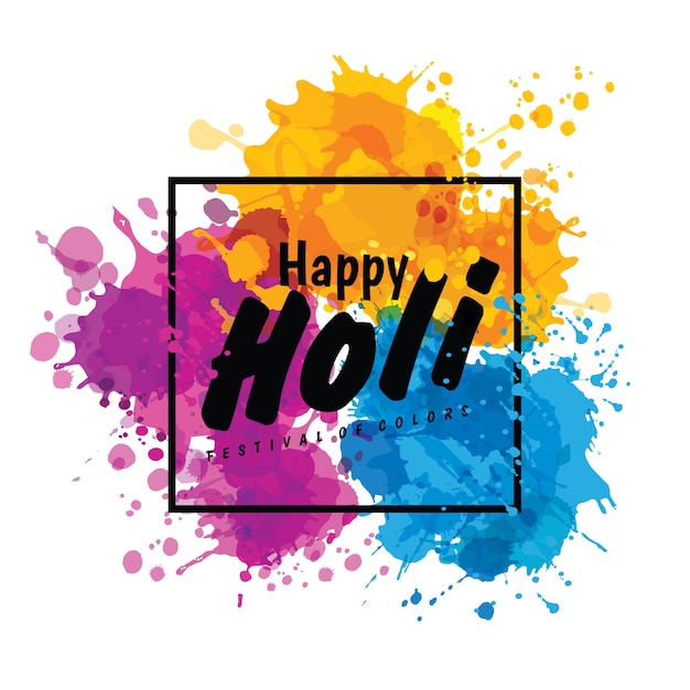 Holi Frühlingsfest von Farben Element und Zeichen Holi