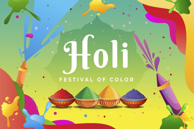 Holi-Illustration mit Farbverlauf