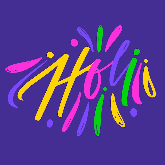 Holi Moderne Hand Callipgrahy in Vektor