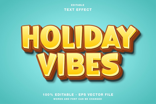 Holiday vibes cartoon 3d editierbarer texteffekt