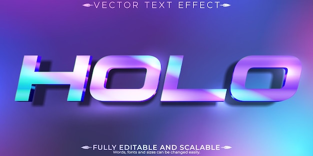 Holo-Texteffekt, bearbeitbarer holografischer und futuristischer, anpassbarer Schriftstil