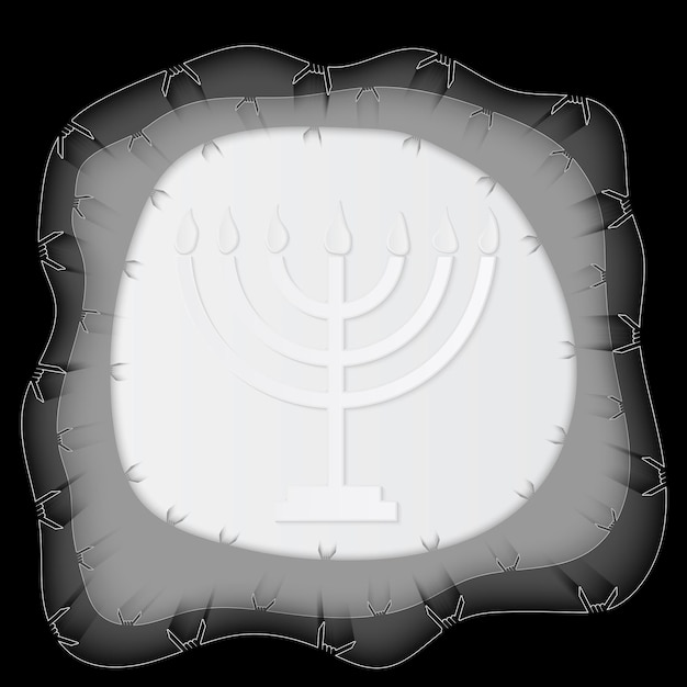 Vektor holocaust-gedenktag papiermenorah vektorillustration