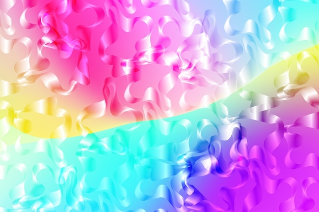 Holografischer 3d-flüssiger abstrakter formgradient flüssiger poster-vektorhintergrund