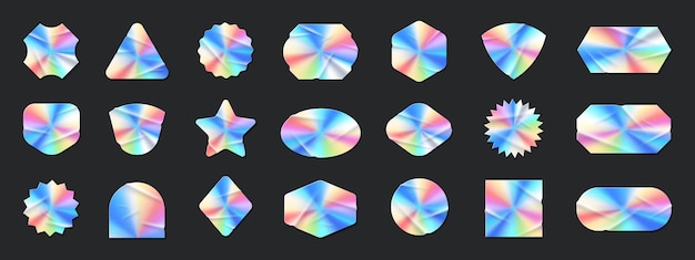 Holografisches Aufkleberset Glänzende Metallabzeichen