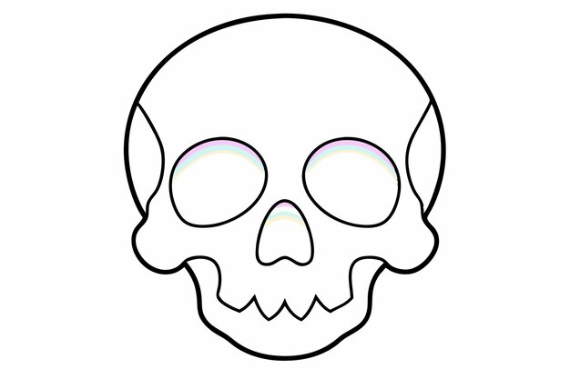 Holographische Schädel Vektorillustration Iridescent Look Cartoon Clipart Amp Line Art