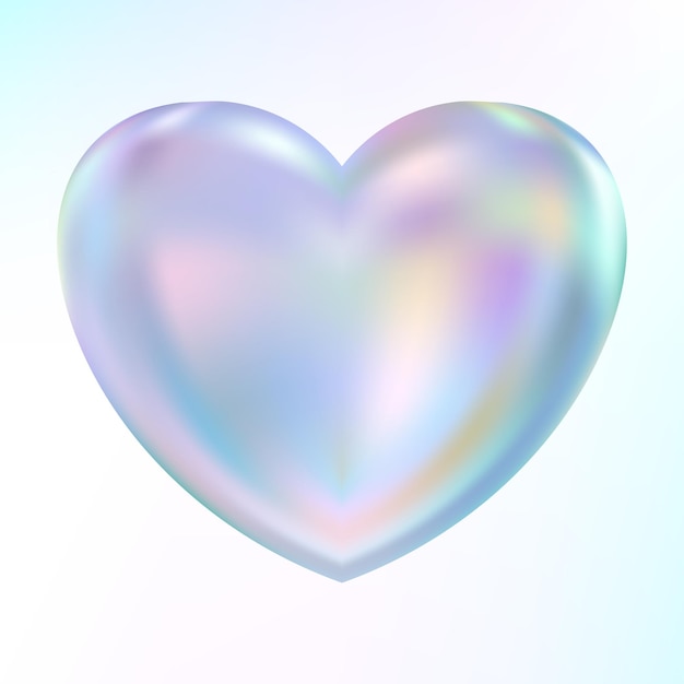 Holographisches Mutterperlenherz, Opalherzform, magischer Liebes-Talisman