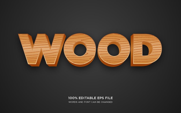Holz 3D bearbeitbarer Textstileffekt