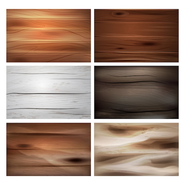 Holz-Textur-Kollektion im realistischen Stil