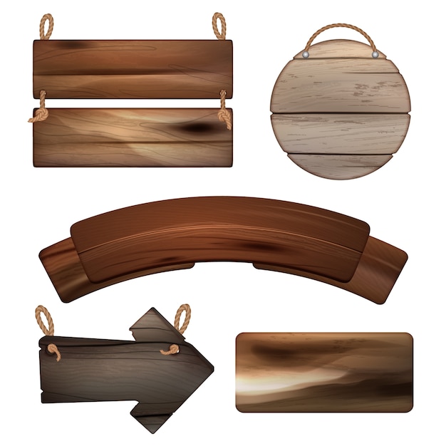 Holz-Textur-Schild in realistischem Stil