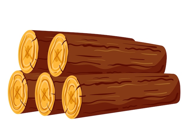 Holz, Wald, Holzstapel, Baumstamm, Bauholz, Bauholz, isoliert auf weißem Hintergrund