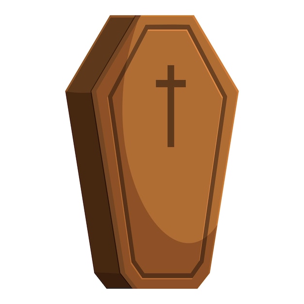Holzkiste mit aufrecht stehendem Kreuz