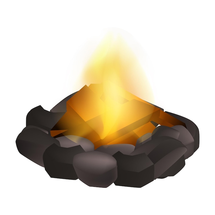 Vektor holzlagerfeuer-symbol realistische darstellung des holzlagerfeuer-vektorsymbols für webdesign isoliert auf weißem hintergrund