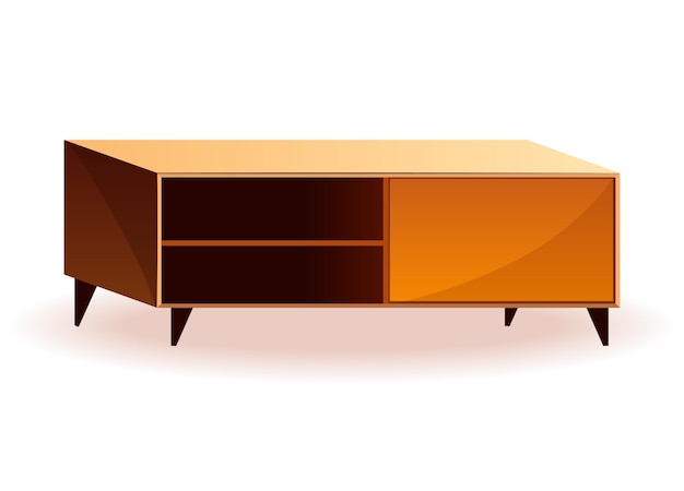 Holzmöbel mit farbenfrohen Sets Diese Illustration verbindet geschickt traditionelle Designelemente