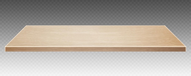 Holzoberfläche des Schreibtisches. Küchenplatte aus Holzbrett. Helle Holztischplatte. Realistischer Vektor