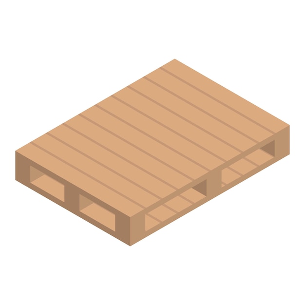 Holzplattform-Symbol Isometrisches Vektorsymbol der Holzplattform für Webdesign isoliert auf weißem Hintergrund