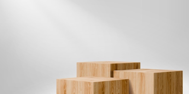 Holzquadratische Podiumsstufen aus Holzblöcken